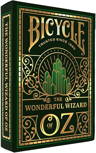 Bicycle Wizard of Oz Playing Cards, Oz Inspired Playing Card Deck, Emerald and Gold, 1 Deck
