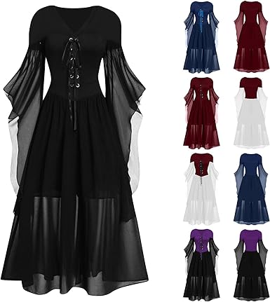 OIOLOYJM Witch Costume Women Sexy Plus Size Renaissance Vampire Gothic Halloween Costumes Woman 2025 Clothes Dresses
