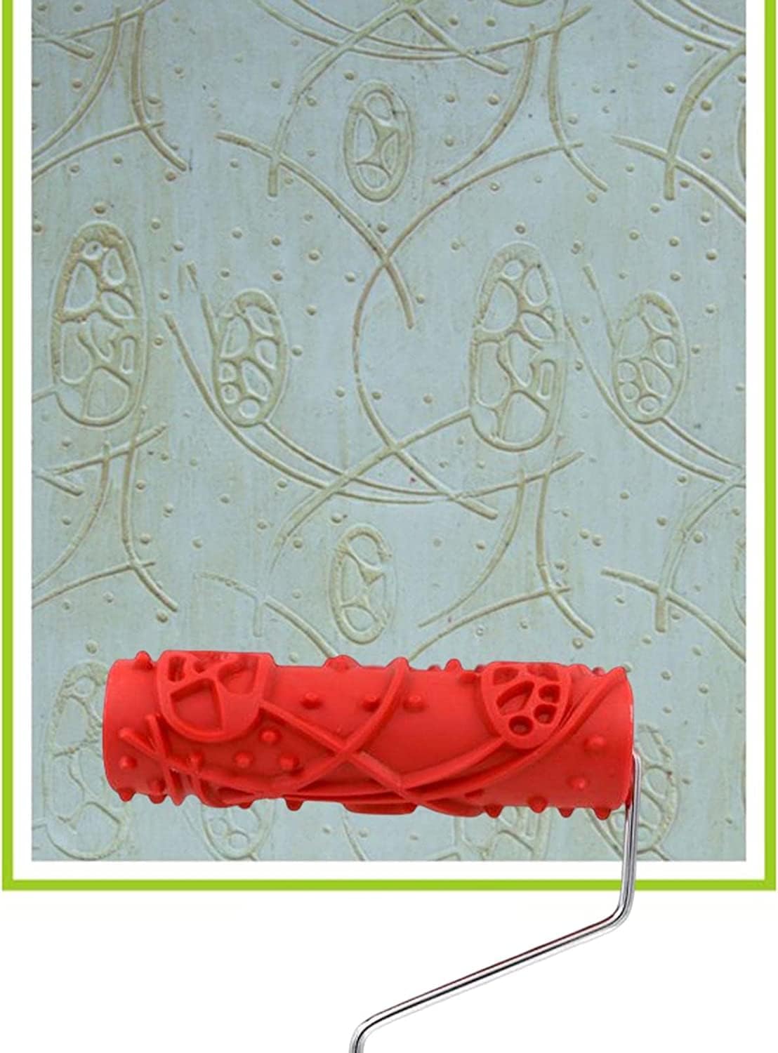 Roller Frame 12 in Paint Roller Plastic Handle Roller Painting Pattern Household Soft Glue for Painting House Wall Ceiling