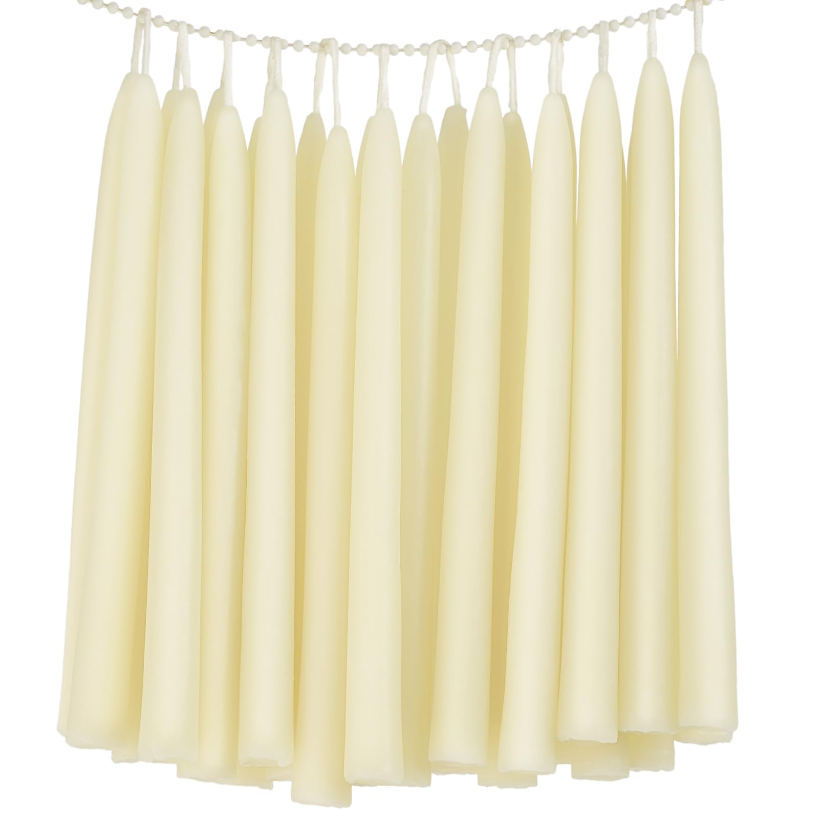 24 Candele Coniche In Cera D'api Naturale - Alte 25,4 Cm, Antigoccia, Inodore, Durata 8 Ore - Colore Giallo, Ecologiche E Sostenibili
