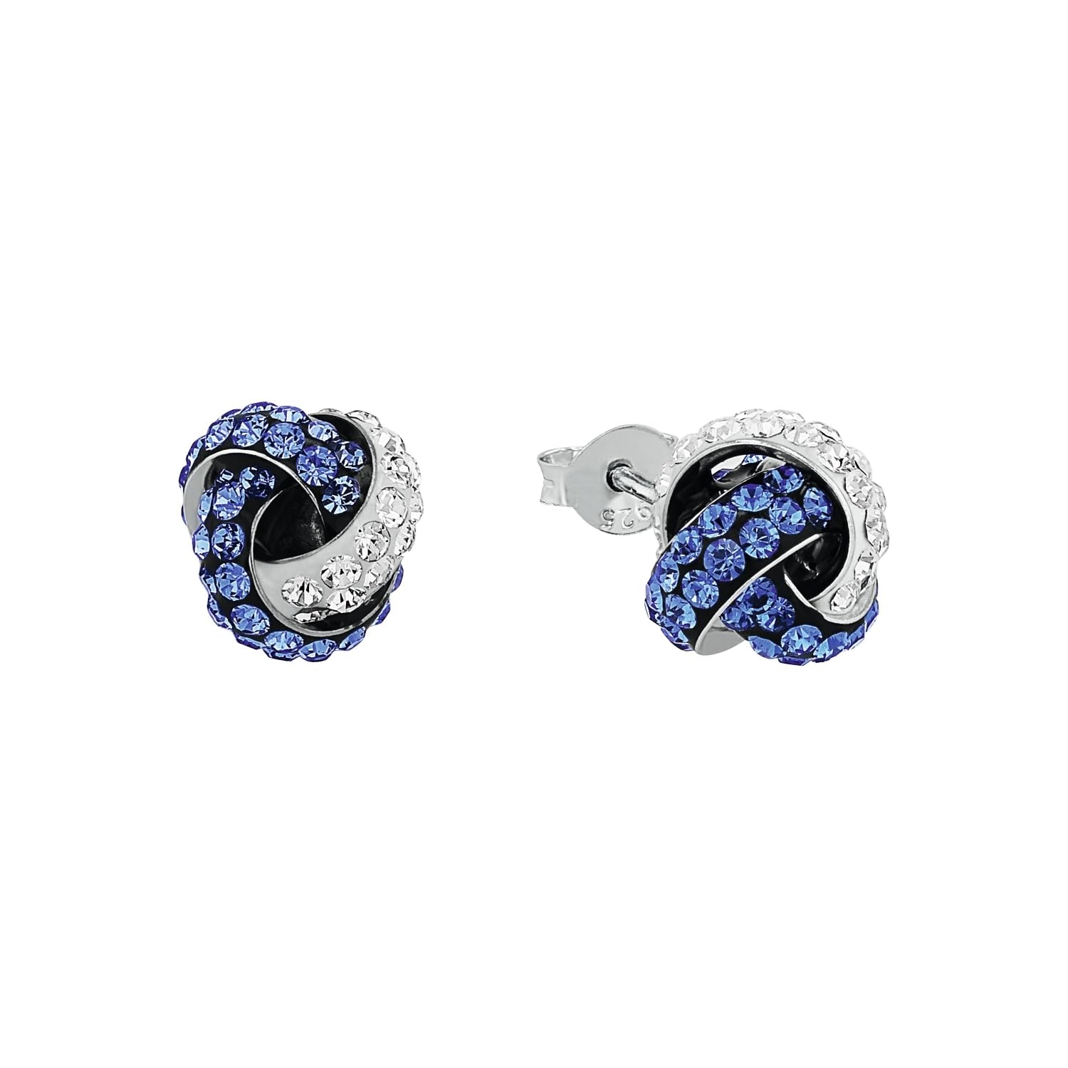 Amor Ohrstecker 925 Sterling Silber Damen Ohrschmuck, mit Schmuckstein, 1 cm, Kommt in Schmuck Geschenk Box