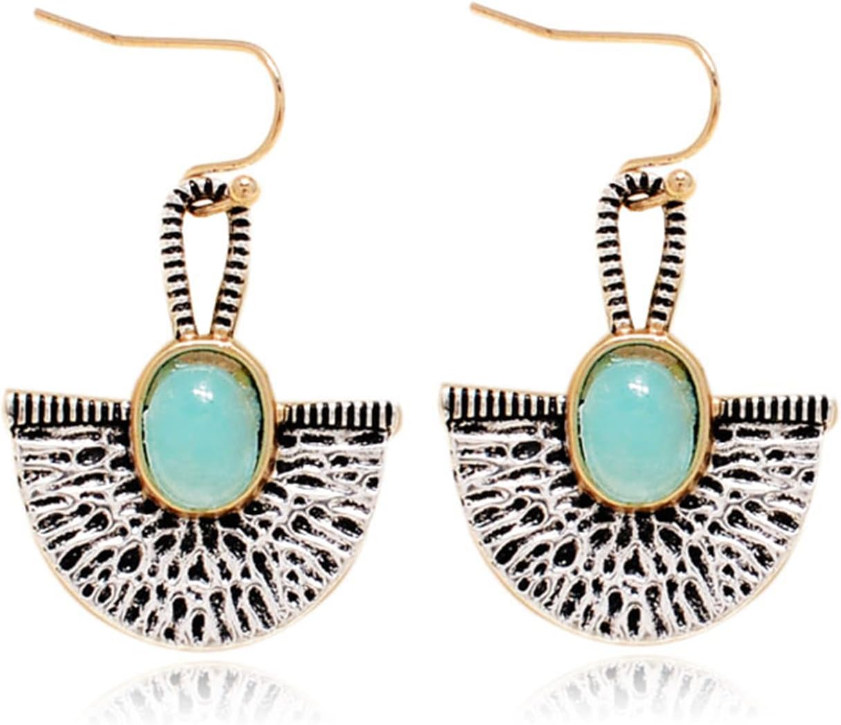 ONLYJUMP Handmade Vintage Boho Geometry Ethnic Earrings for Women Lightweight Teardrop Earrings Bohemia Turquoise Drop Dangle Earrings