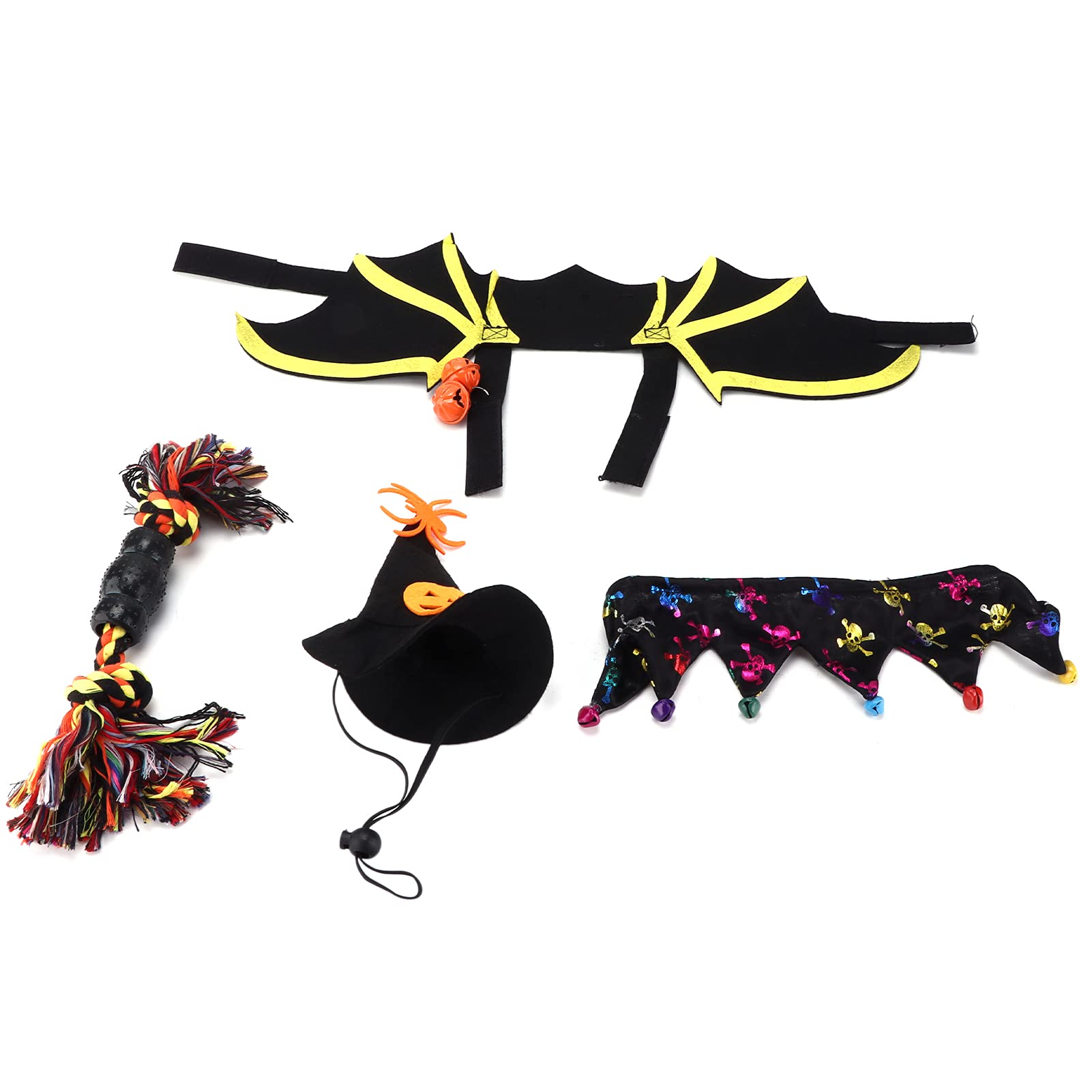 4 Pezzi Costume da Pipistrello di Halloween Costume da Animale Domestico Costume da Cane Accessori per Gatti Decorazione Festa Cosplay (S)