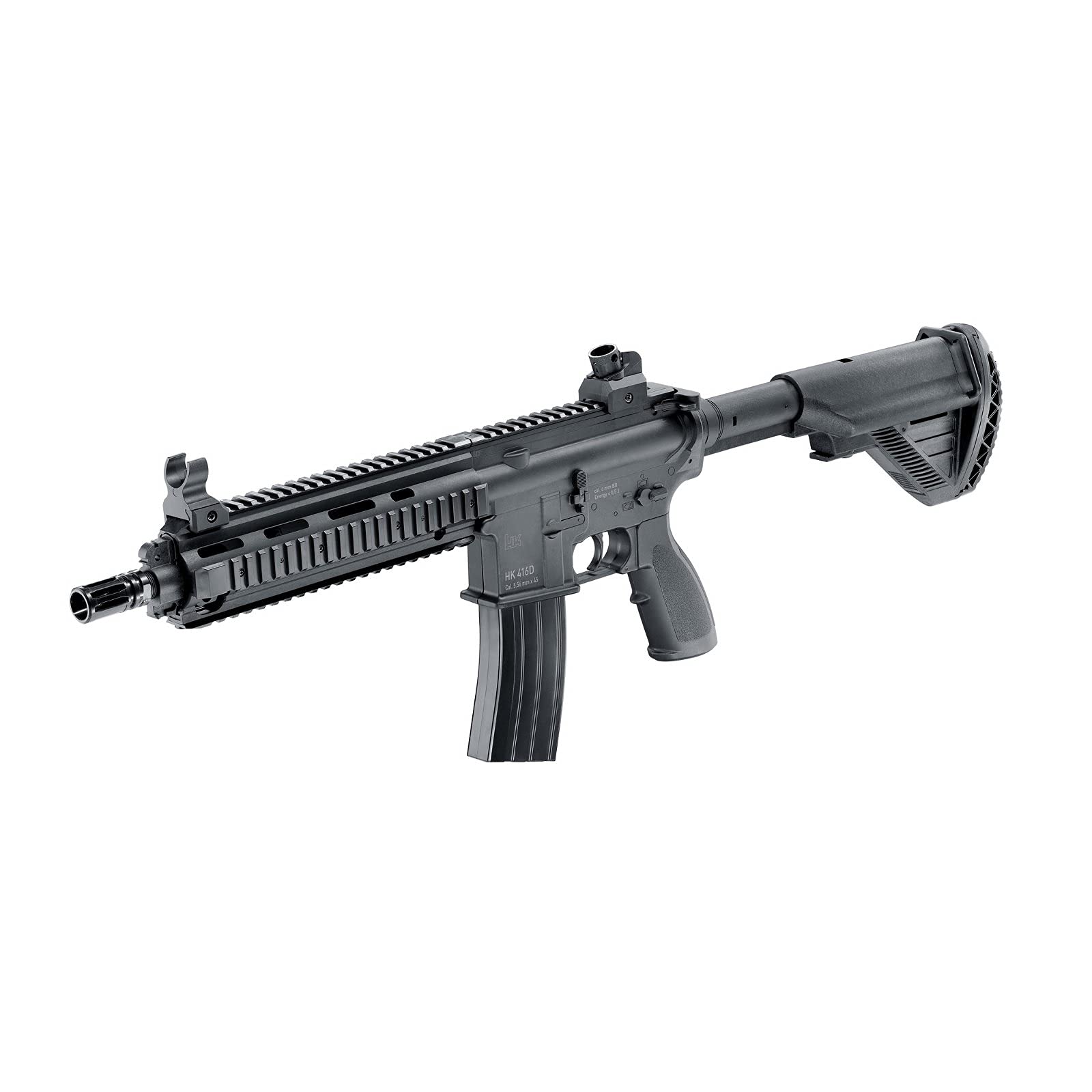 HECKLER & KOCH Fucile Airsoft HK416D Umarex- Modello a Molla - Fuoco a Mano/Colpo per Colpo - Materiale: plastica ad Alta Resistenza - Colore: Nero - Potenza 0,5 Joule