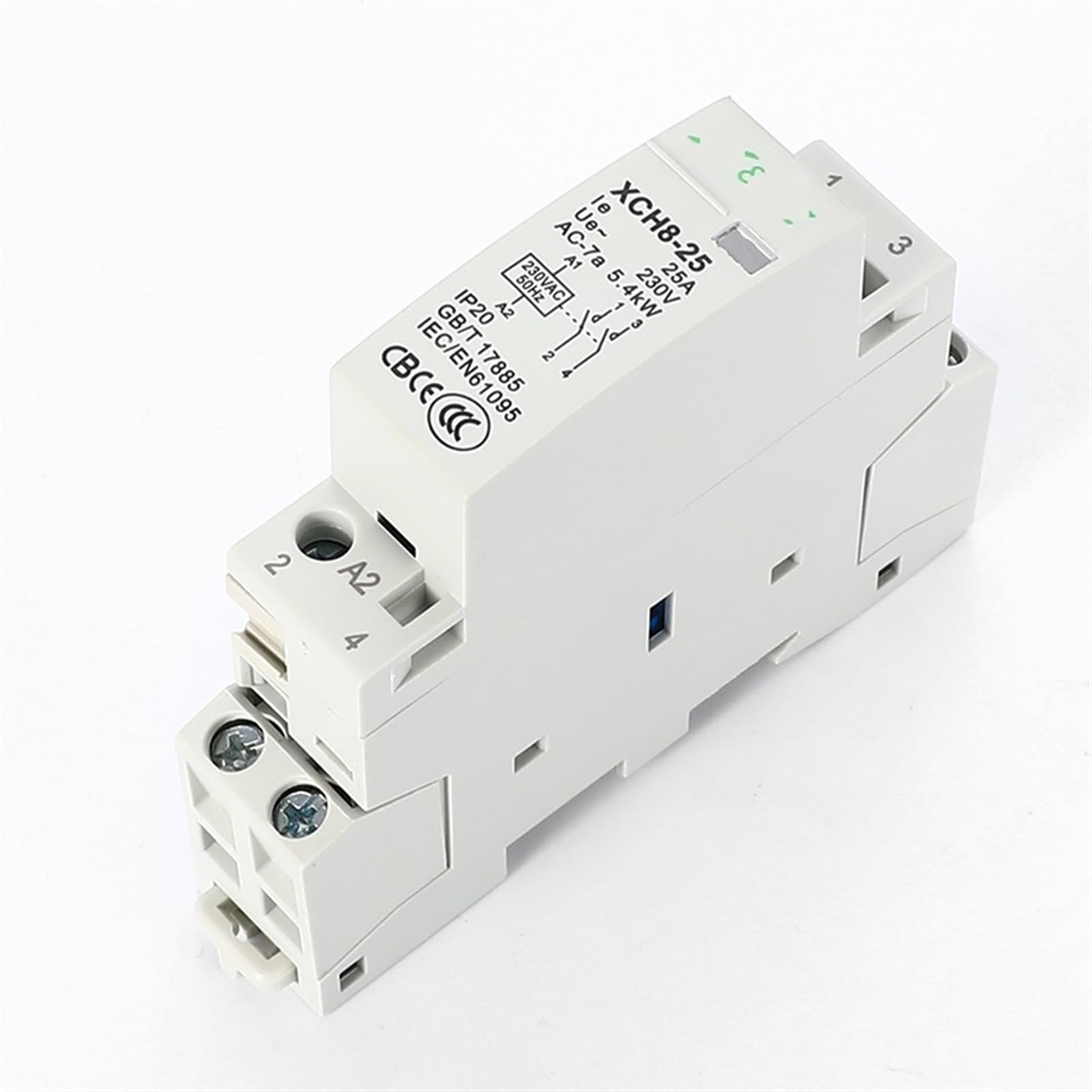 PRNDKYQZ 1PCS 2P Din Rail Modular Household Ac Contactor 16A/20A/25A 220V/230V 50/60HZ 1NO 1NC 2NO 2NC(25a 1no 1nc)
