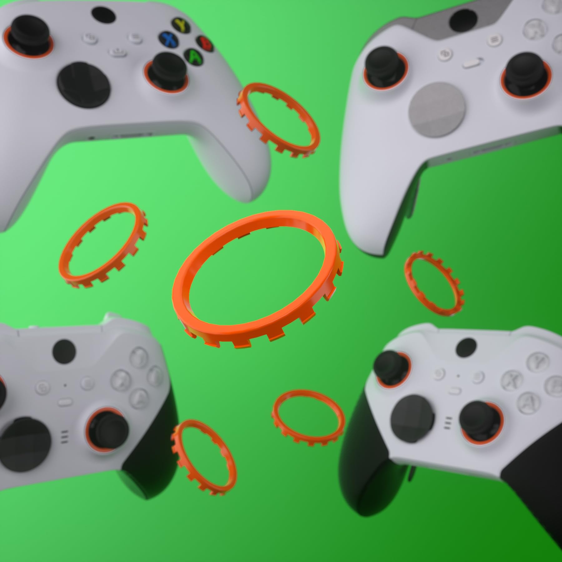 eXtremeRate Anillos de Joysticks para eXtremeRate Carcasa ASR Versión para Xbox Series X/S Control Anillos de Acentos Rings Accesorios para Xbox One Elite, Elite Series 2 Mando(Naranja)