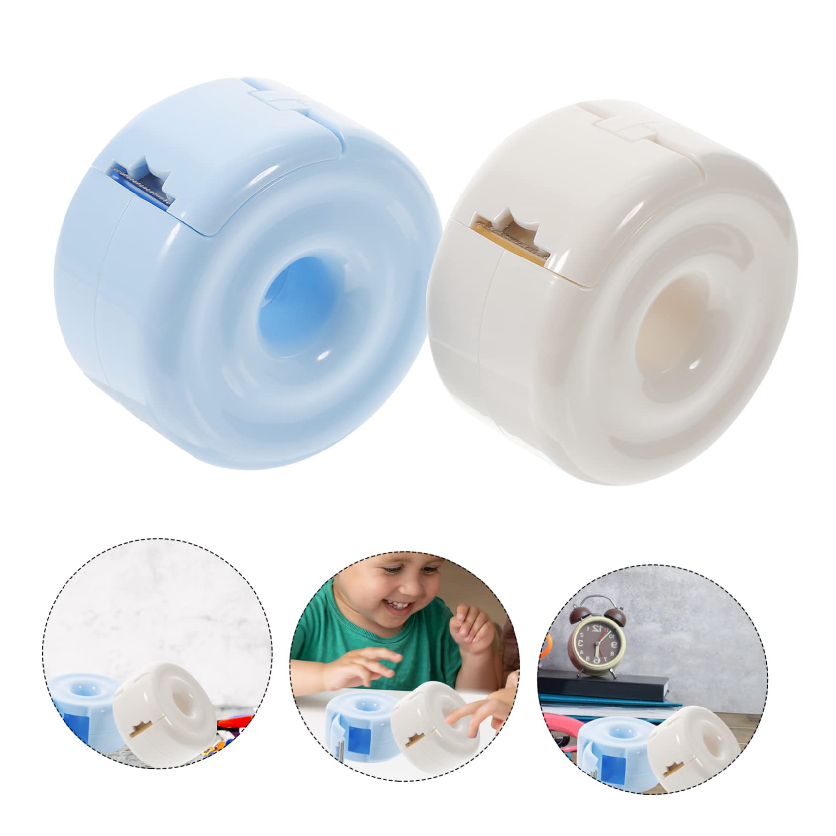 2 Pezzi Dispenser per Nastro Adesivo Taglierina Leggera e Portatilper Ufficio e Casa Facile Usare e Pratica per Attività Scolastiche e Progetti Creativi