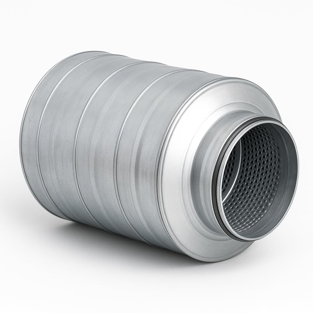 Schalldämpfer 80/100/125/150/160/200 mm - Rohrschalldämpfer für Lüftungsanlagen | Telefonieschalldämpfer | Rohrventilator | Schalldämpfer für Lüftungssysteme | Klima-Anlage (100 mm / 30 cm)