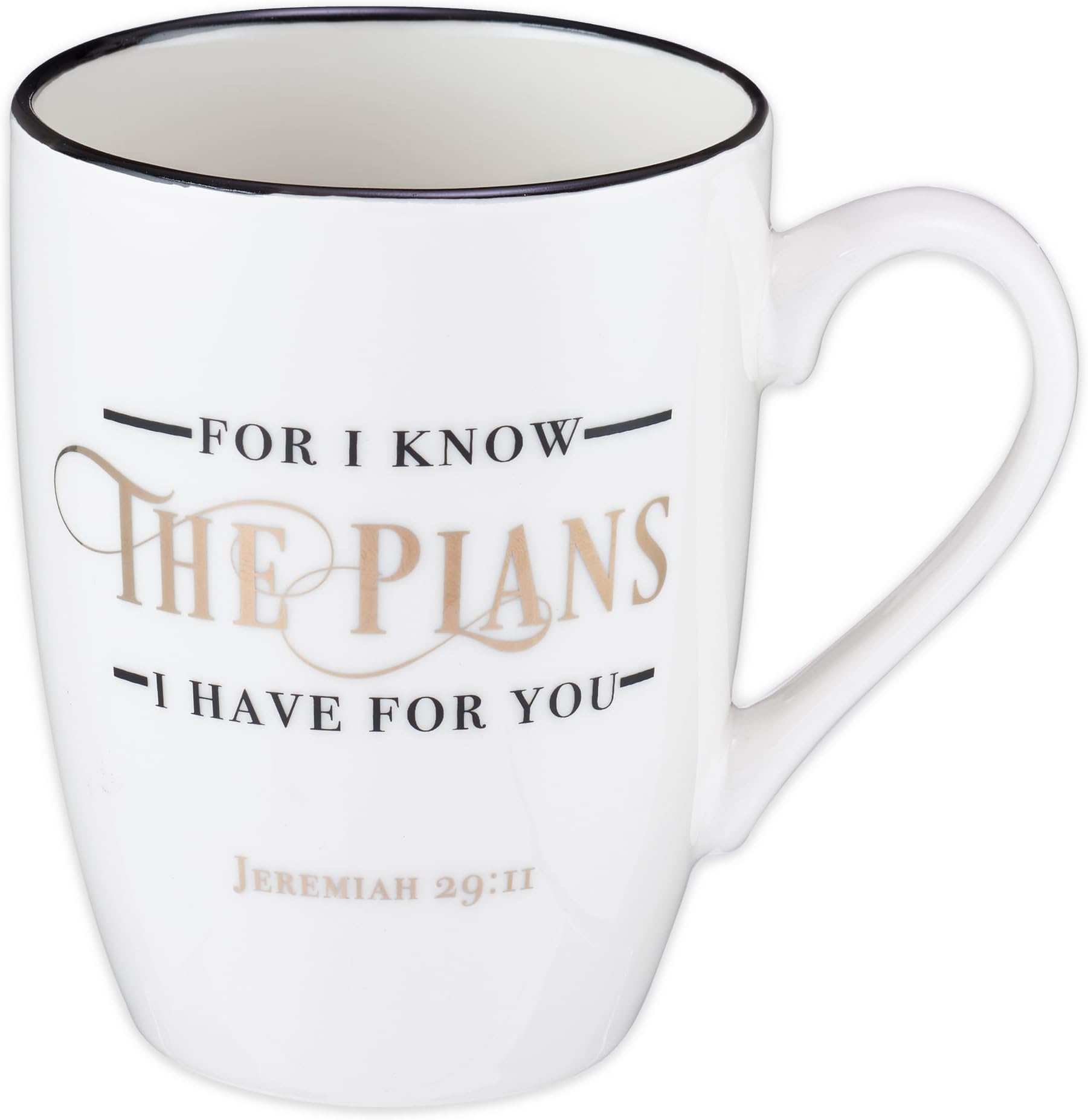 Christian Art Gifts I Know The Plans Jeremiah 29:11 Ceramic Coffee Mug for Women and Men - Inspirational Coffee Cup and 12oz