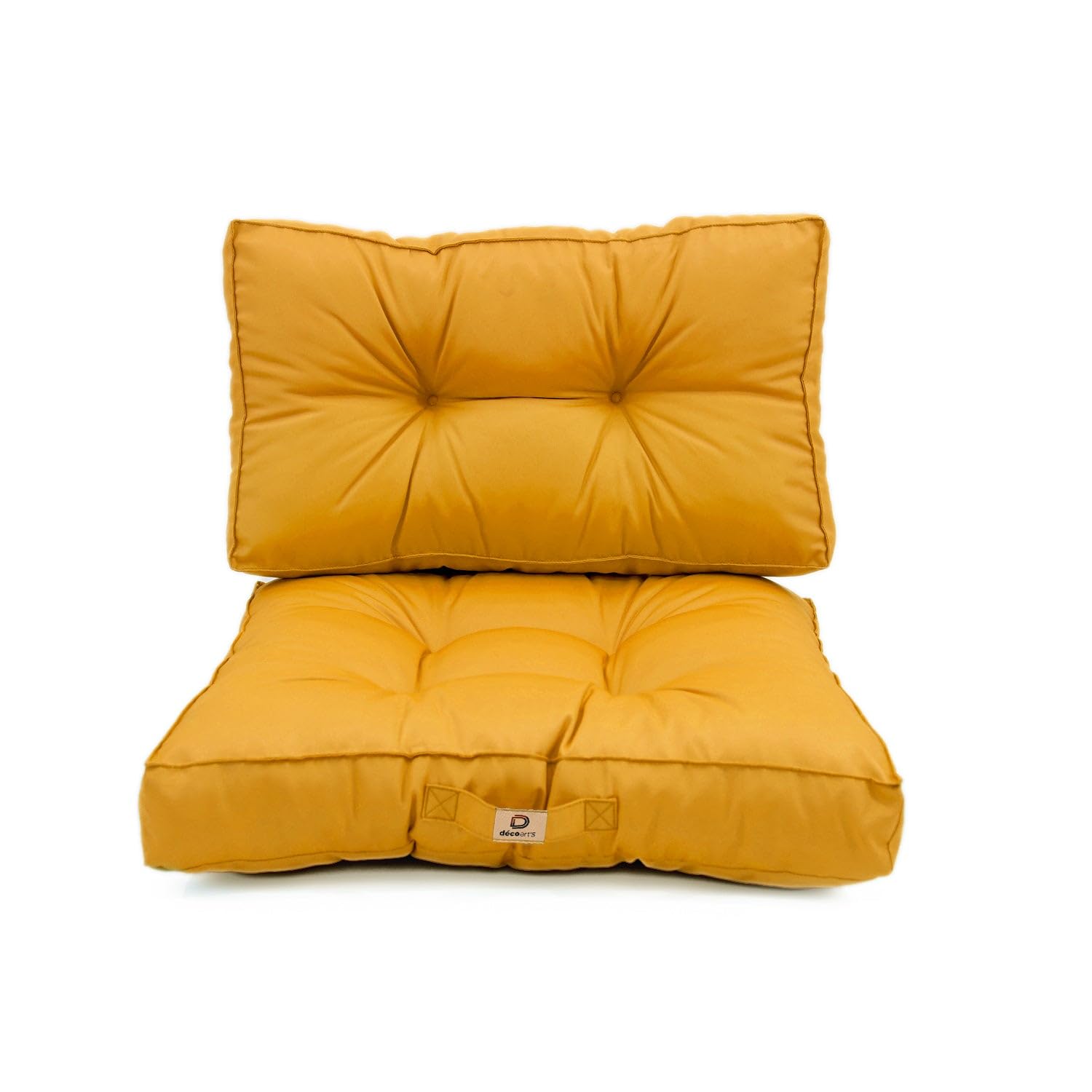 Coussins pour Salon de Jardin 50x50 cm Imperméable Jaune - Coussin de Remplacement pour Fauteuil, Banc & Chaise d'extérieur