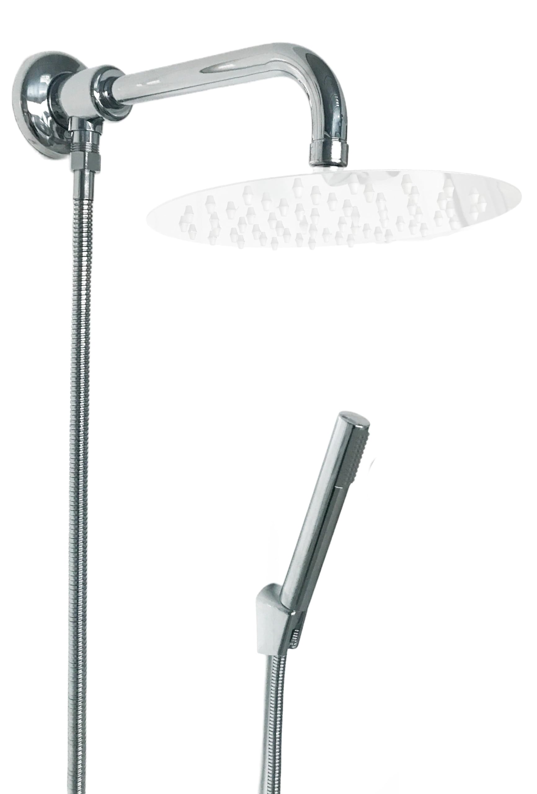 BagnoClic Kit ducha desviador a presión con alcachofa Minimal y brazo 30 cm