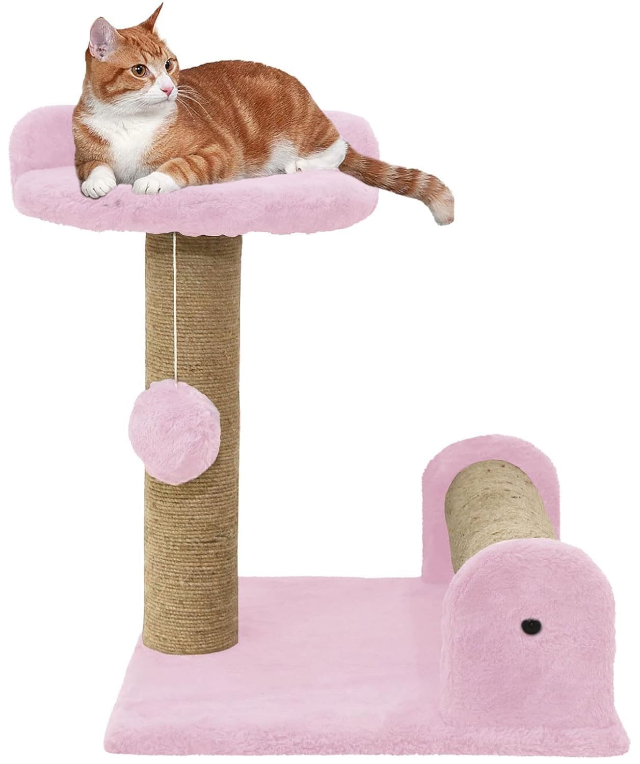 FURRLOVERS Soft Fur Fabric Activity Dual Jute Rope Scratching Post Cat Tree for Kittens & Cats (Height 16 Inch) (Pink)(FURR-21) (B0CRYPNW8F) Amazon Price History, Amazon Price Tracker
