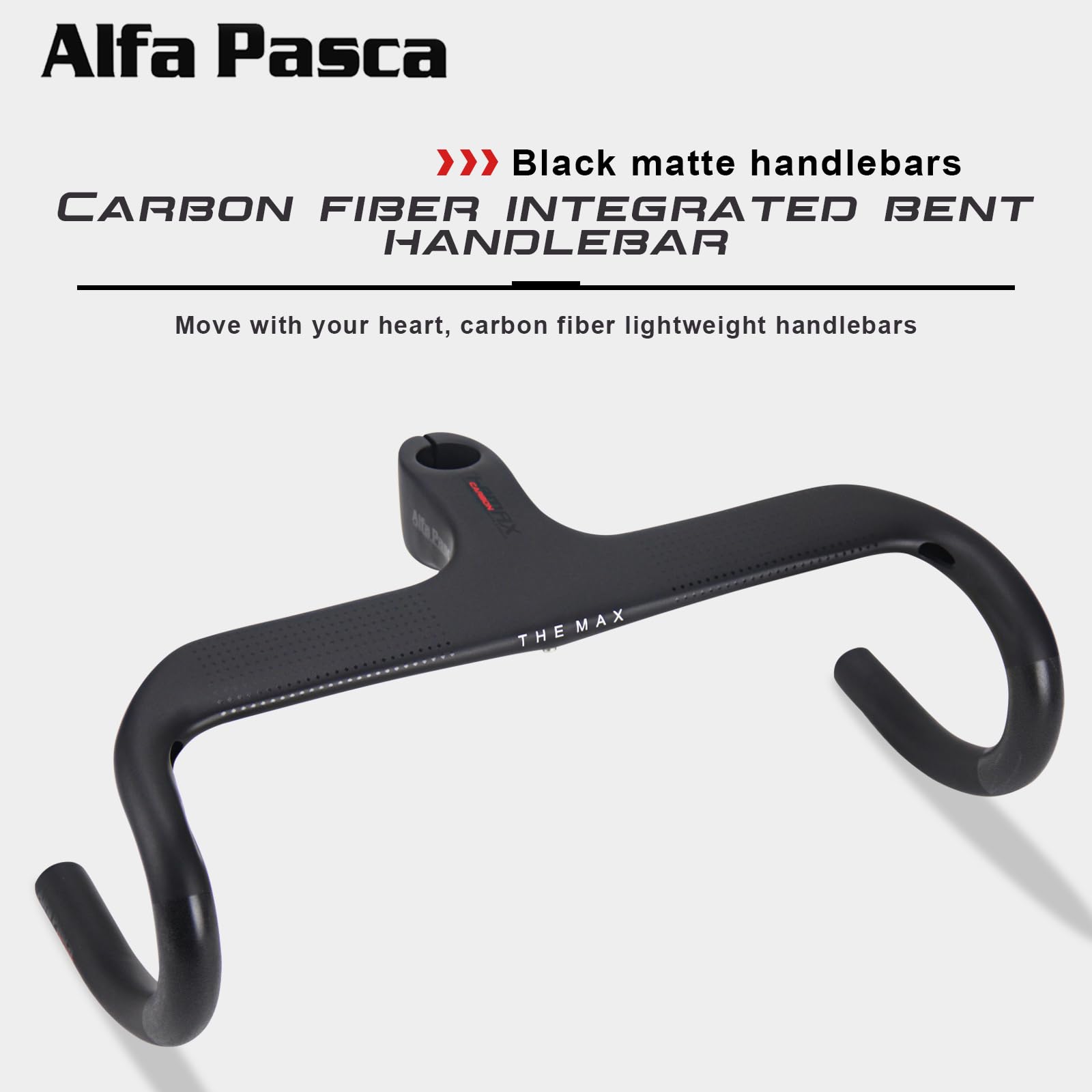 Manillar integrado carbono manillar bicicleta carretera Alfa PASCA manillar carbono carretera bicicleta 1" 1/8 enrutamiento interno UD mate 440 * 120