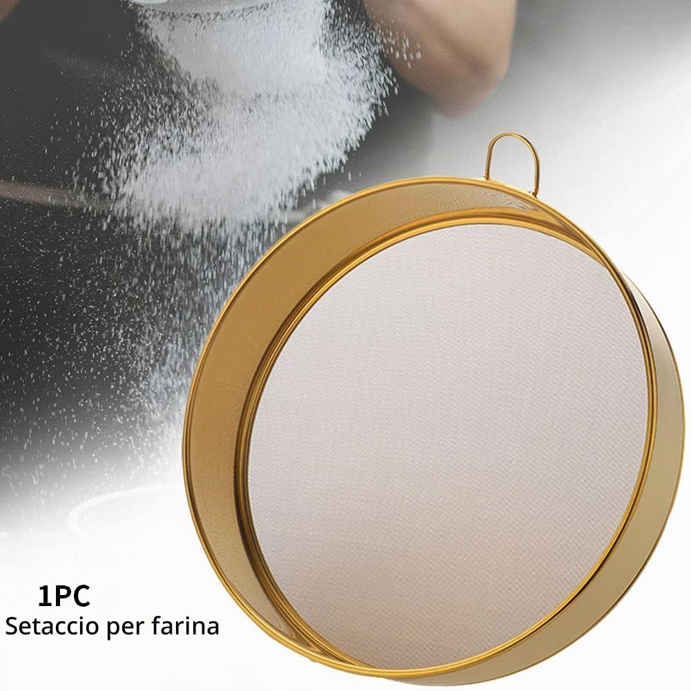 Setaccio per farina, setaccio da cucina in acciaio inox a maglia fine con 80 maglie