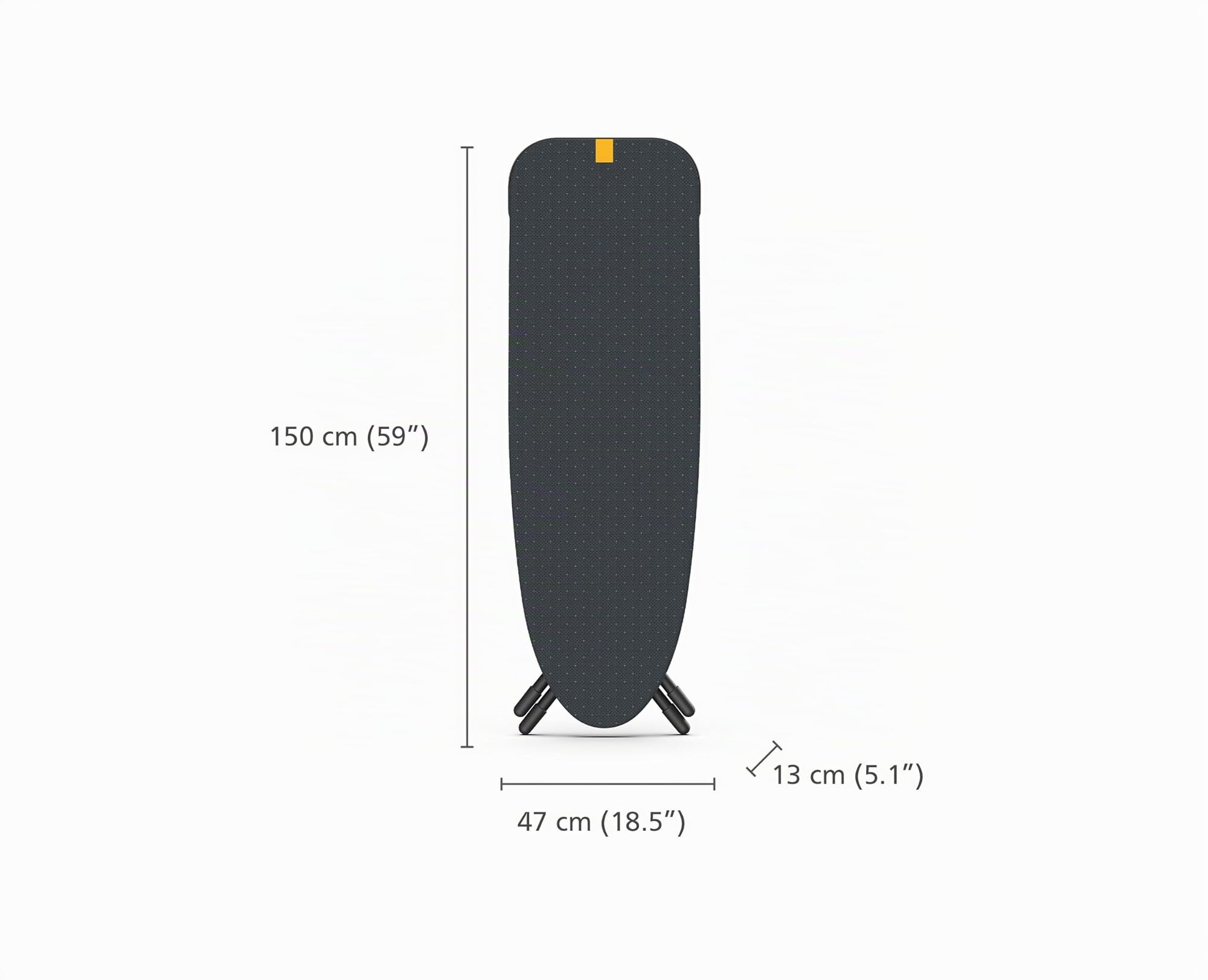 Joseph Joseph Glide Plus 135 x 45 cm großes Bügelbrett mit höhenverstellbarem und hitzebeständigem Dampfbügelbrett, einfache Aufbewahrung, 4-lagiger Baumwollbezug, schwarz/blau