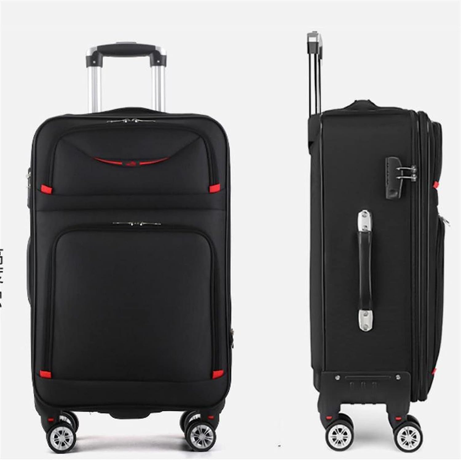 Equipaje con Ruedas, Maleta de Mano de Tela Oxford Resistente al Desgaste, Maleta con Ruedas retráctil, Maleta de Viaje de Negocios(Coffee 22inch)