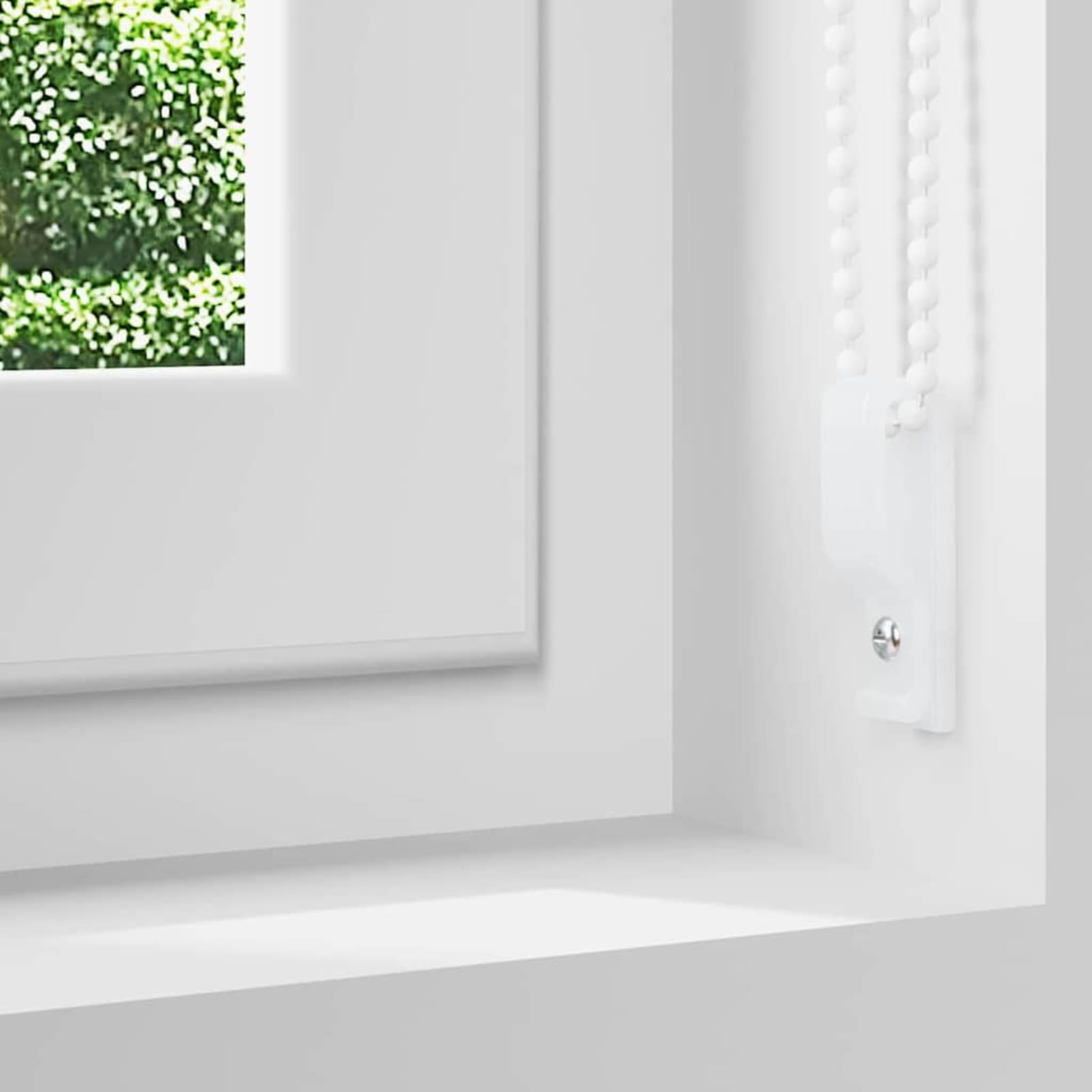 Gecheer Estor Enrollable Opaco Blanco 125x150 cm Tela Ancho 121,6 cm,Estor Enrollbale para Ventana,Protección Solar para Balcón,Toldo Decoración
