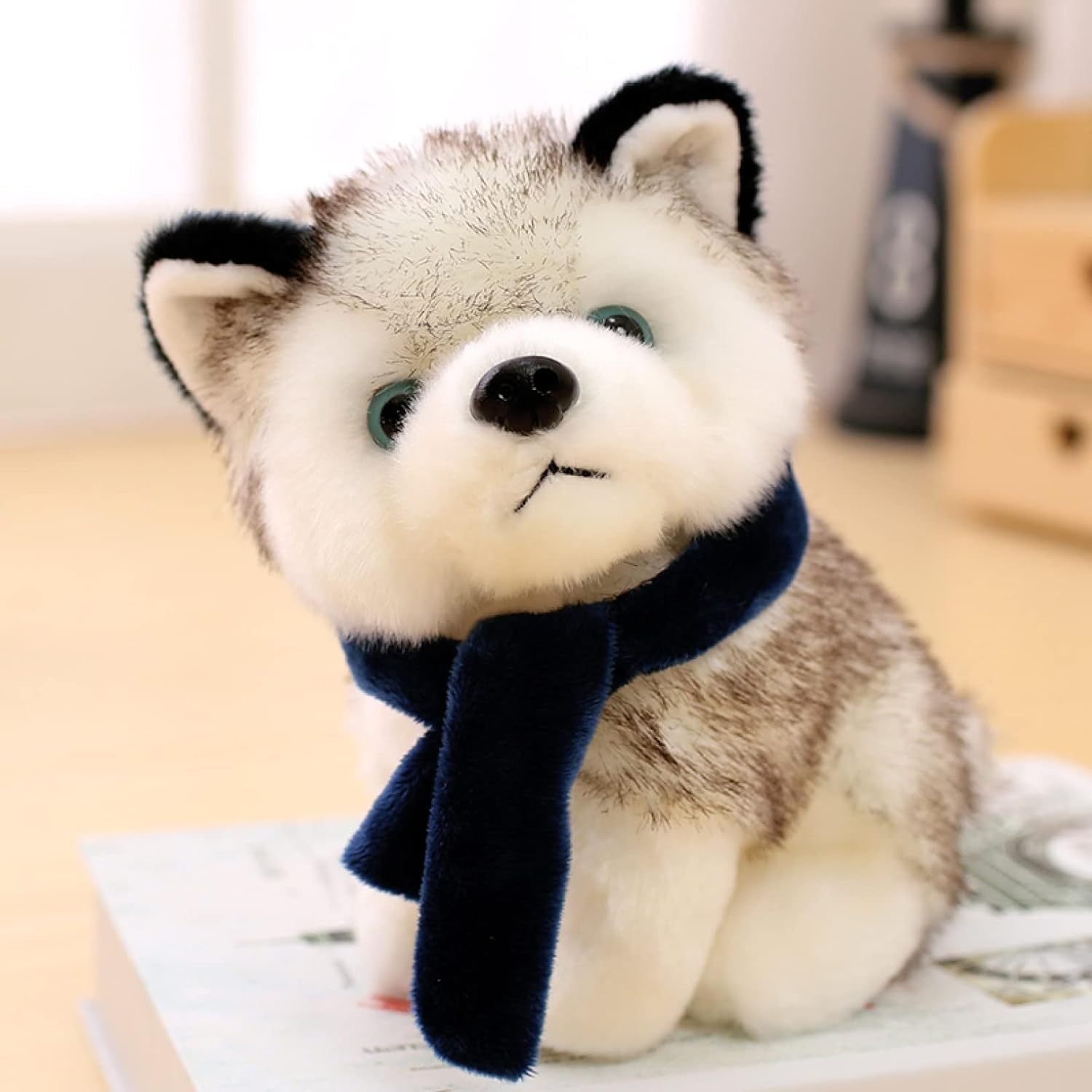 ぬいぐるみ 抱き枕 ハスキー 犬 縫い包み 柔らかい お人形 洗える 95 以上節約 可愛い リアル 読書枕 安眠枕 おもちゃ デスク プレゼント 贈り物 もこもこ かわいい 男女兼用 スタイル 昼寝まくら 24cm クッション 横向き寝 子供の贈り物 癒し系