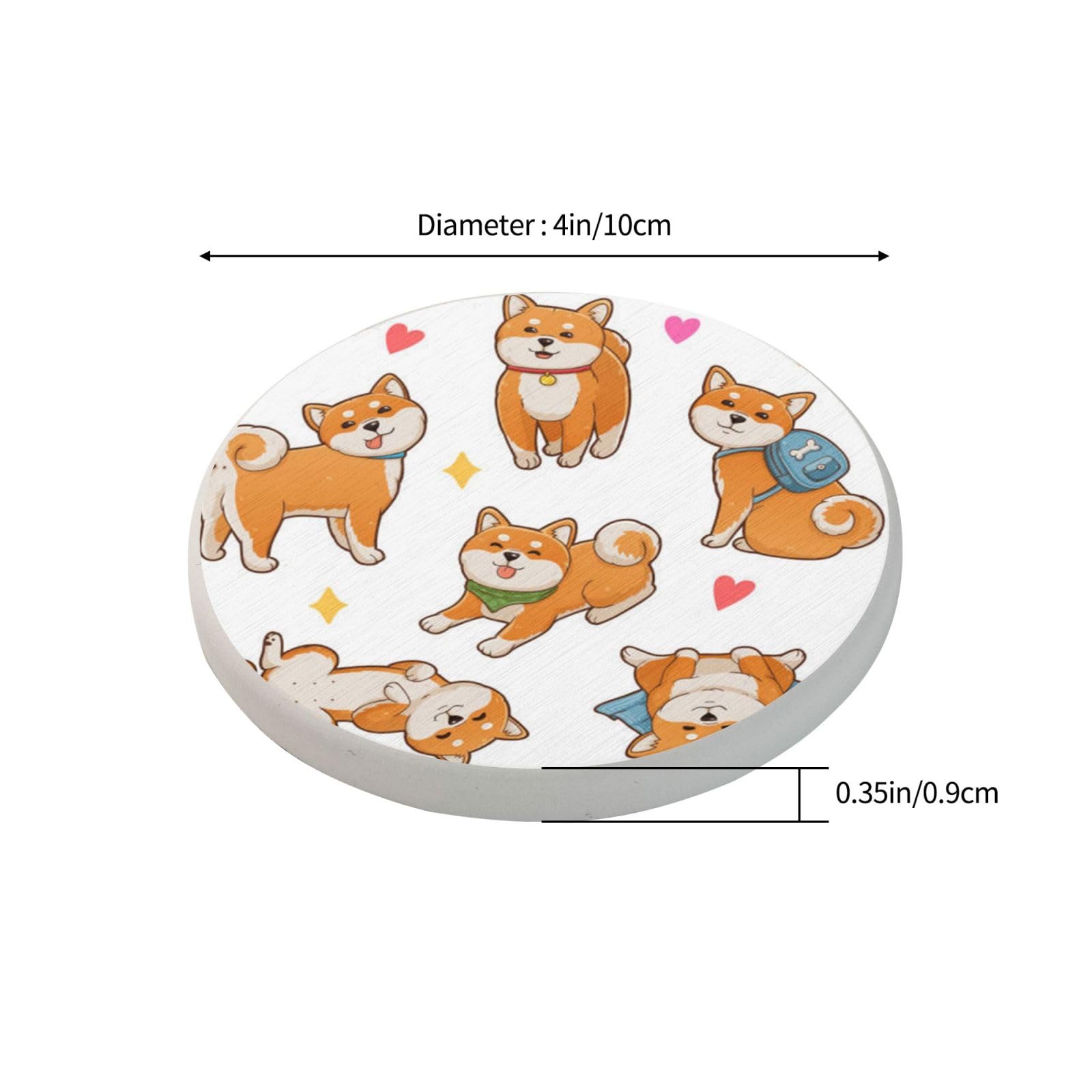 Uroczy pies Shiba Inu z nadrukiem diatomitu podstawka pod kubek okrągłe podstawki do dekoracji domu