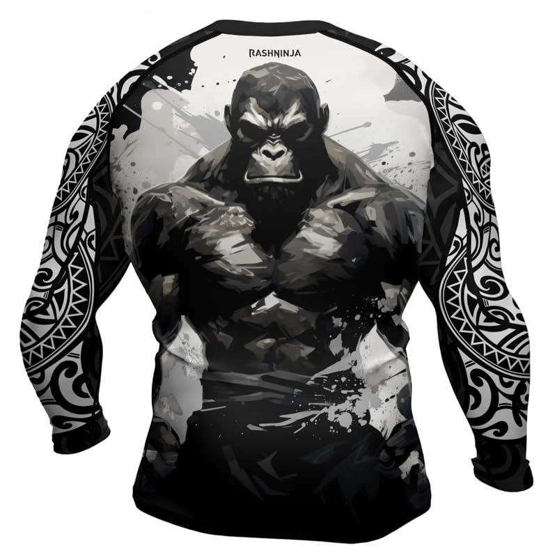 Gorilla Jiu Jitsu Men's Long Sleeve Baselayer Performance Compression Shirt MMA BJJ Grappling Rash Guard3