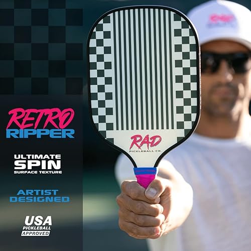 Miniatura 7 de RAD Pickleball Paddle Retro Ripper - Aprobado por la Asociación de Pickleball de Estados Unidos - Núcleo de panal de abeja, exterior de fibra de