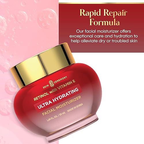 Miniatura 2 de Skin Ceremony Hidratante facial ultrahidratante con retinol y vitamina E, promueve una piel suave y flexible, suaviza arrugas, líneas finas y signos