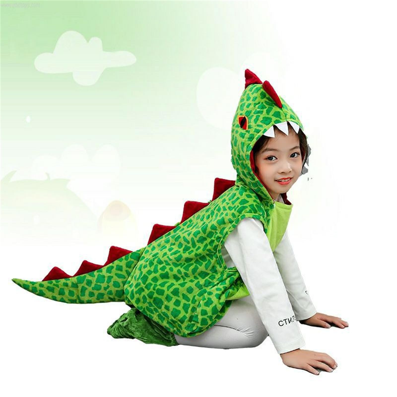 Generisch Kinder Dinosaurier Overall Halloween Cosplay Niedlich Cartoon Party,Weicher Stoff | bequemer Schnitt | ideal für Halloween & Schule | Einheitsgröße