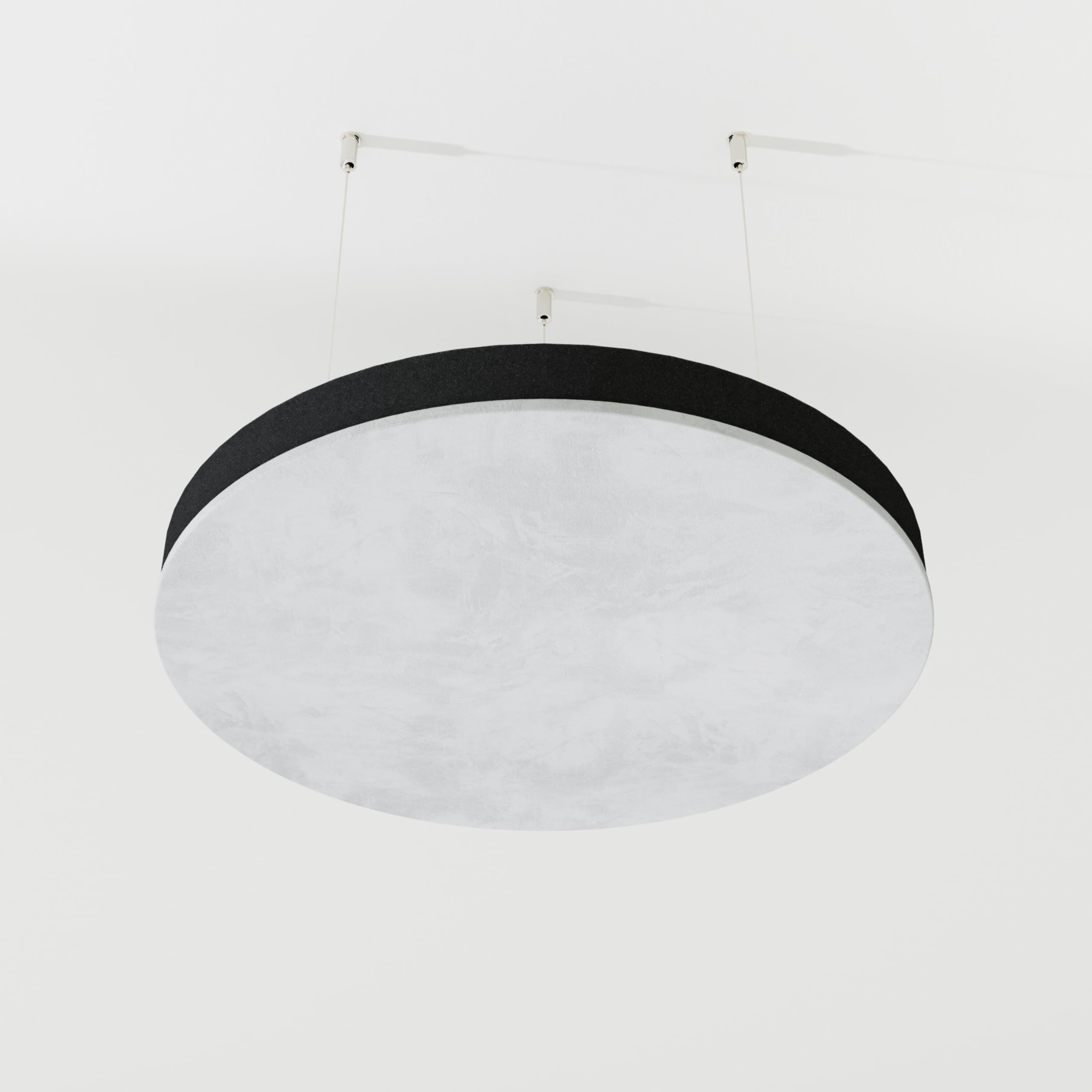Lot de 2 panneaux acoustiques de plafond en velours « CIRCLES-Cinematic » avec kit de montage | Panneau acoustique décoratif en forme de nuage | Couleur : (Blanc, CIRCLES)