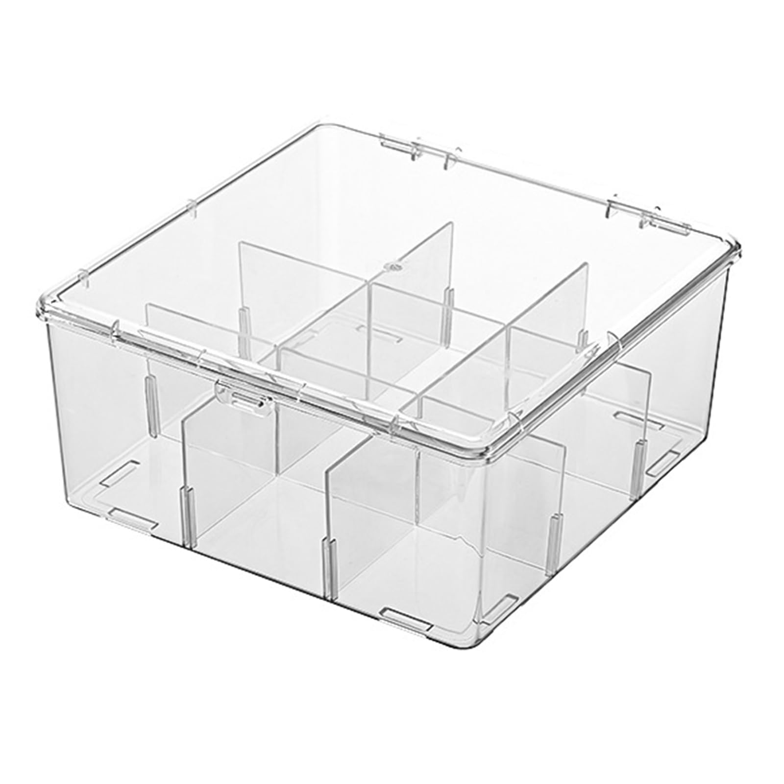 Msioytog Transparent Box for Game Cards Documents Cosmetics with Removable Partitions Large Container Multipurpose Storage Container