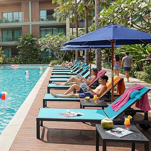 PURPLE LEAF Outdoor Tanning Lounge Chair Set with Face Hole