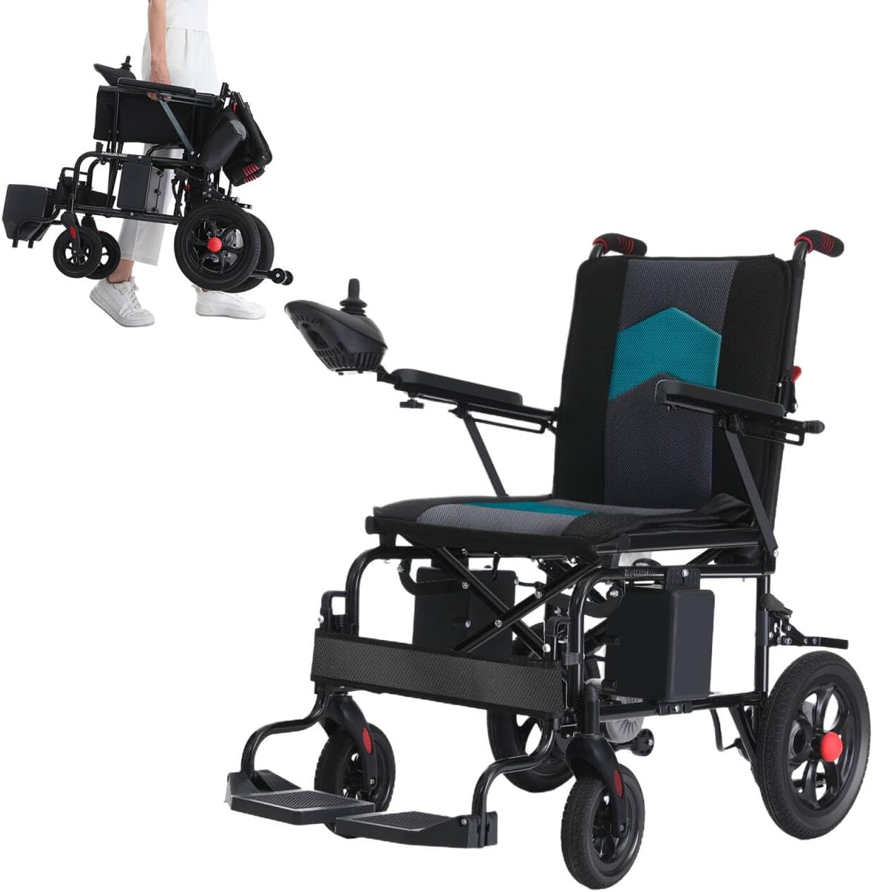 Image showing the electric wheelchair in both folded and unfolded states