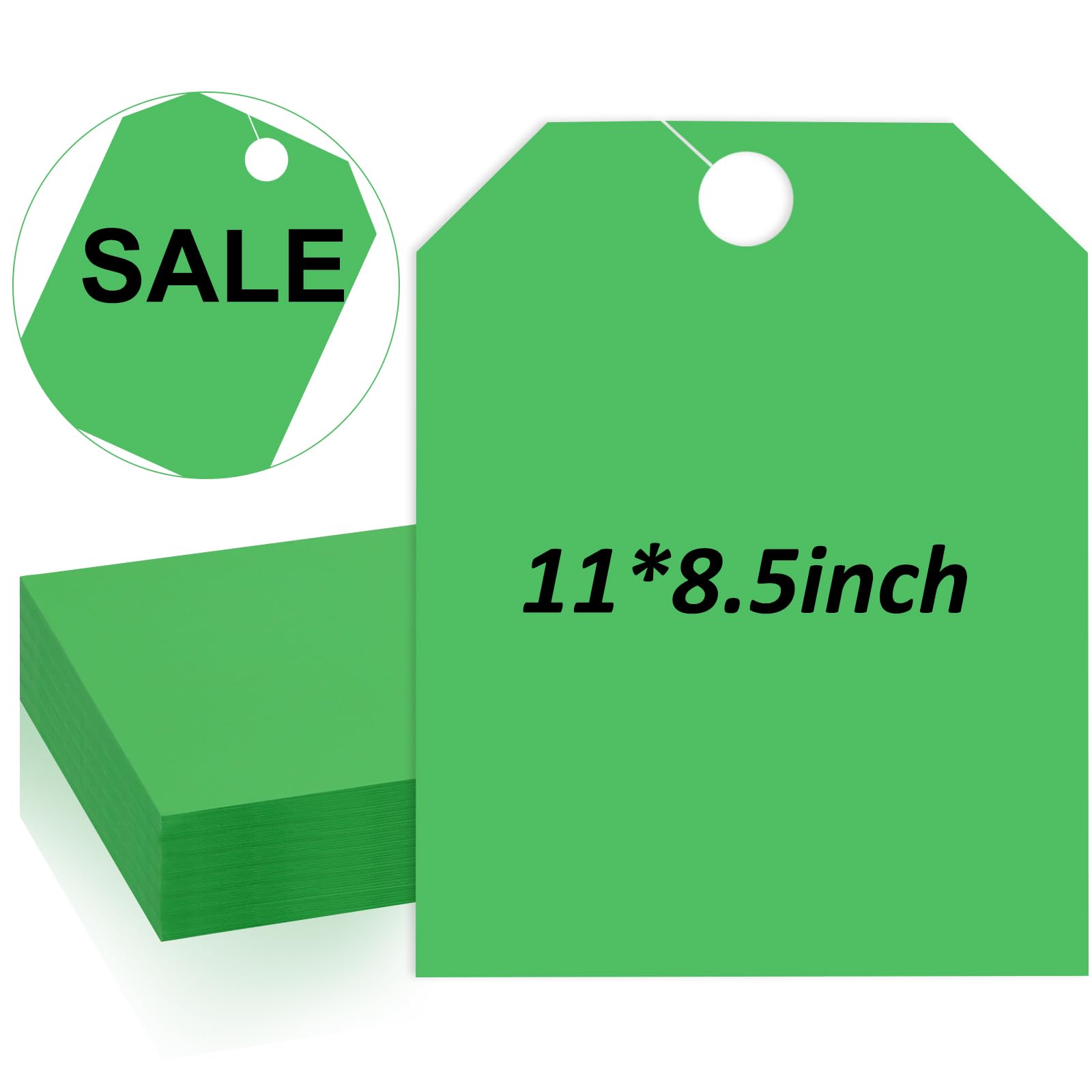 50pcs 8.5 * 11in Car Mirror Hang Tags - Blank Rearview Mirror Parking Pass - Yellow, Green