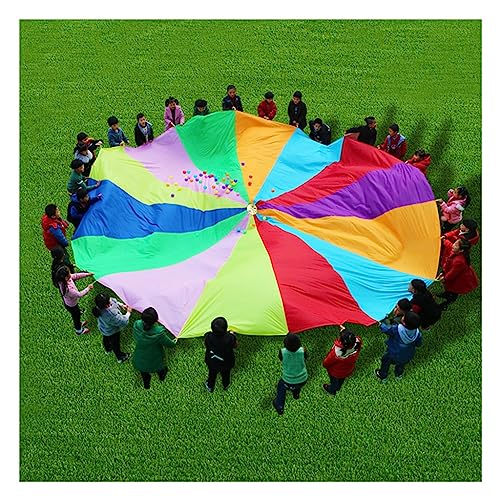 Rainbow Outdoor Parachute,Rainbow Parachute Play Outdoor Activities Kids Play Game Rainbow Parachute, Adult Team Work Promotes Communication Group Collaboration Game Parachute (Size : 4m/13.1ft) (Size