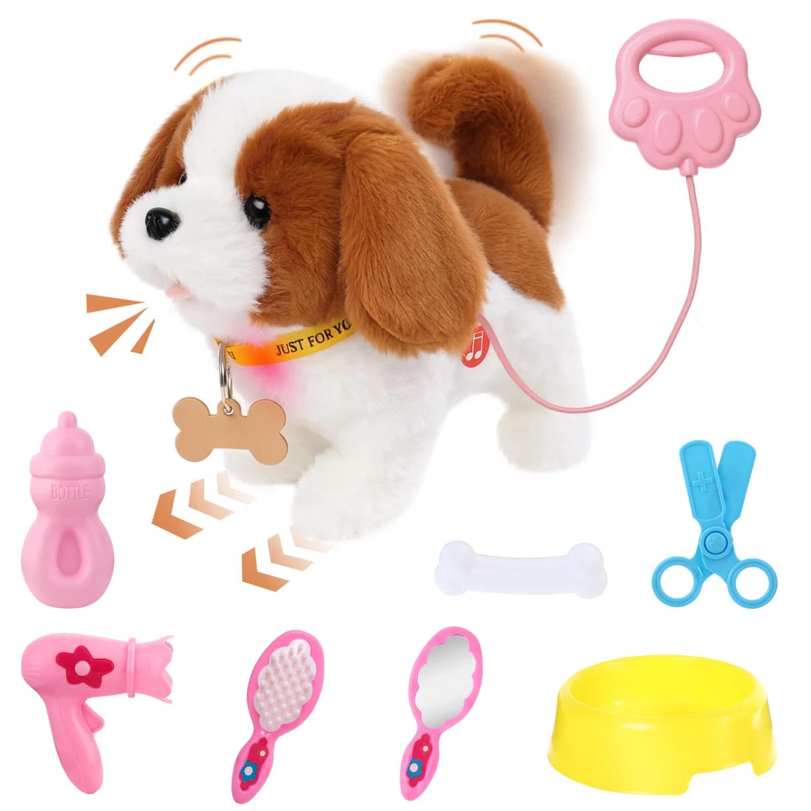 Interactive Saint Bernard Jouet en peluche pour chiot aboyant avec kit de