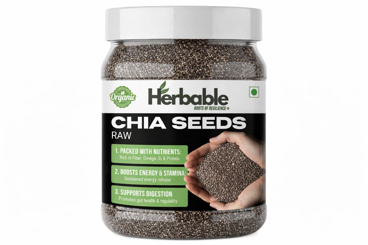 Herbable Raw Chia Seeds 200g | High Fibre, Omega-3, Protein Rich Superfood | Gluten-Free, Vegan | Supports Digestion, Energy, Weight Management-image-28
