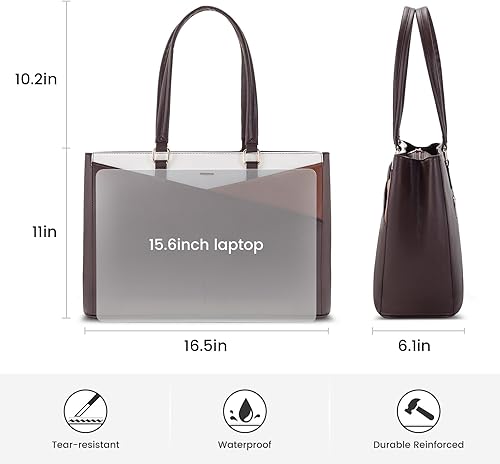 Vista 78 de LOVEVOOK Bolsa para computadora portátil para mujer, 15.6 pulgadas, bolsa de mano para computadora portátil, bolsa de trabajo para profesores, bolsa