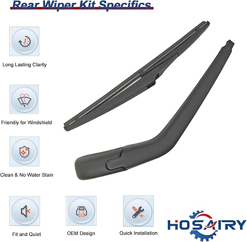 Miniatura 6 de HOSAIRY Juego de limpiaparabrisas trasero para Scion XA 2004-2006, para Dodge Journey 2009-2020 Conjunto de limpiaparabrisas trasero 68040371AA