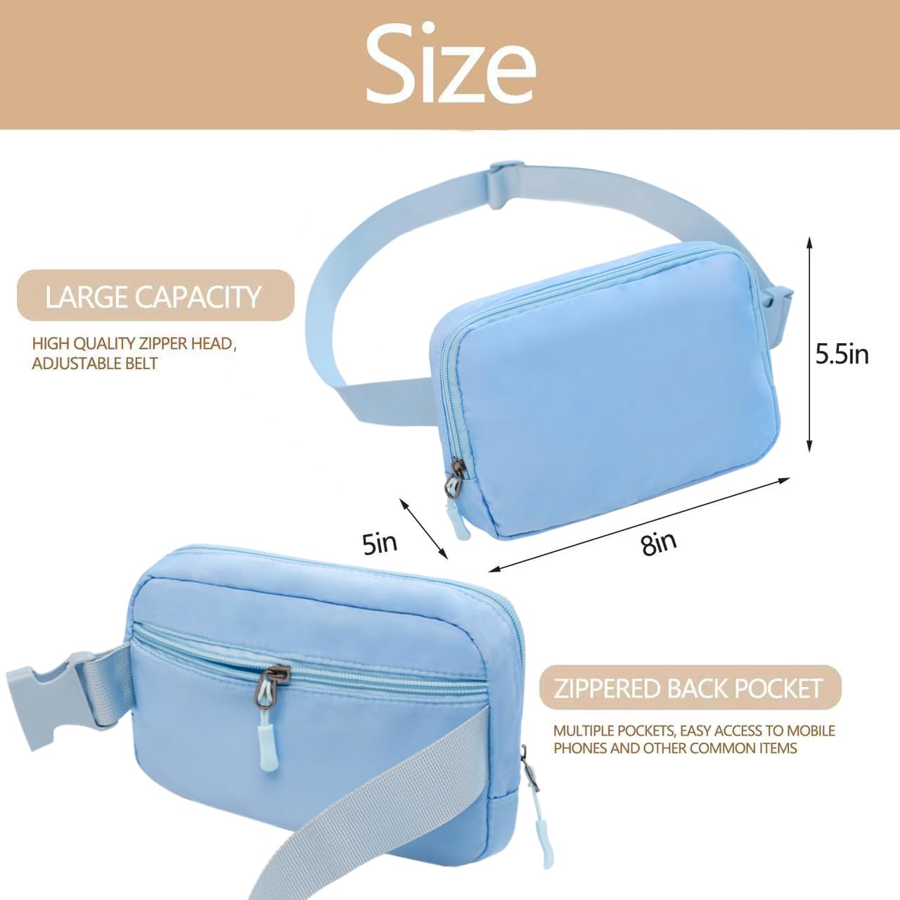 Belt bag Fanny pack crossbody bags for women Everywhere belt bag ()