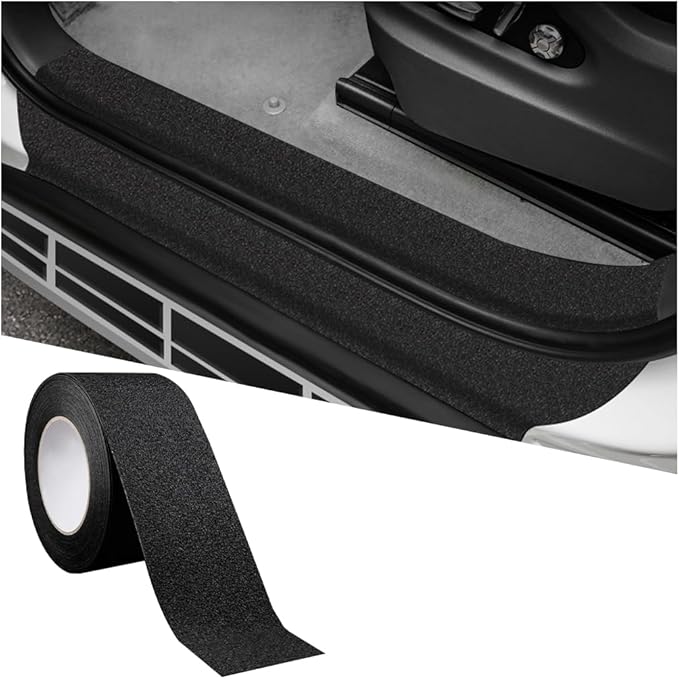 Car Door Edge Guard Sill Protector, Anti Collision & Scratch Vehicle Adhesive Wrap Film for Threshold Paint Protection, Waterproof Sill Trim Strips, Universal Automotive Accessories (Black)
