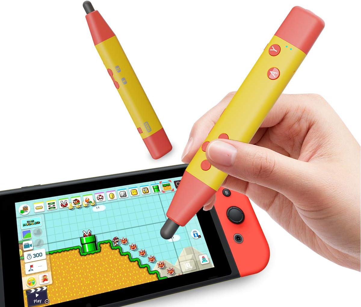 IFYOO Capacitve Stylus Touch Pen, Pen Shape Switch Game Controller for Super Mario Maker 2, Dr Kawashima's Brain Training, Touch Pen for Nintendo Switch, Switch Lite, Touch Screen Phone - [Yellow]