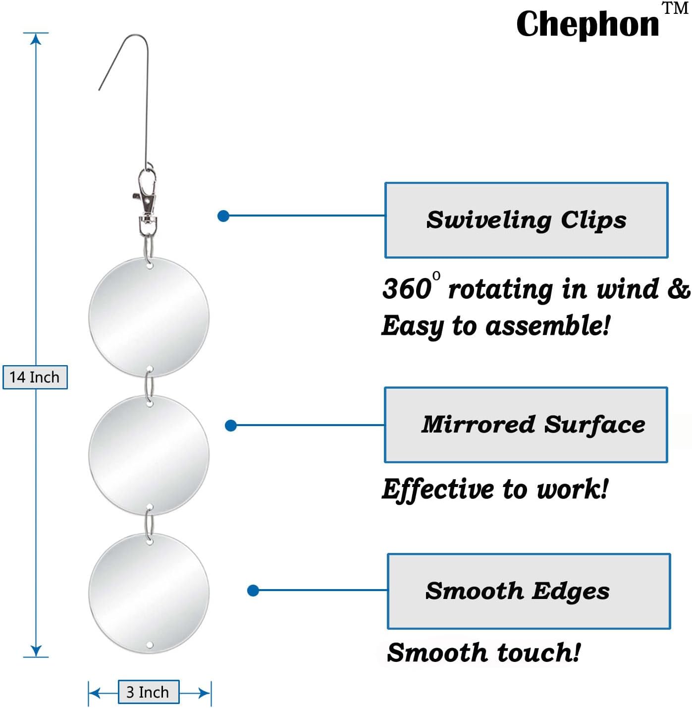 Upgraded Bird Scare Discs Set - Large 24 Discs - Highly Reflective Double-Sided Bird Reflectors Scare Devices - Better to Keep Most Birds Away Like Woodpecker and Pigeon - Image 5