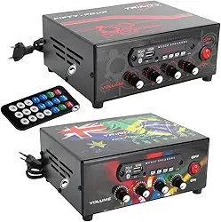 Amplificador de Mesa Trinity Fifty Four com Bluetooth Entrada USB 200W RMS 4 Canais - Ideal Para Som de Igrejas Lojas Casa (Preto)