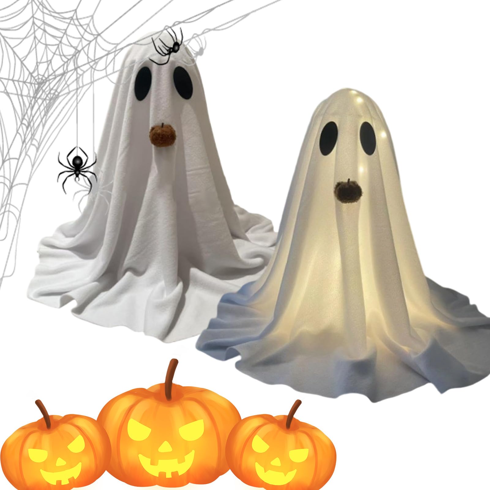 Decorazioni Fantasma Decorazione Halloween Con LED Integrate | Coppia Ornamenti Estetica Per Camera Bagno Bambini Interni Vacanze