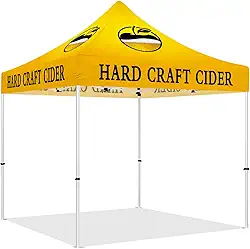 Barraca de cidra dura, tenda de dossel para uso externo resistente 25 x 25 cm, tenda de fornecedor de negócios com tema de cidra de artesanato rígido para mercado pop up e cobertura de publicidade de vinagre