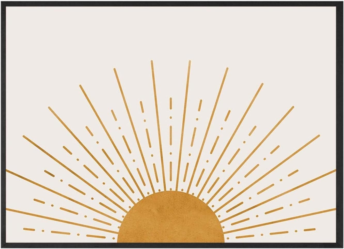 Minimalist Poster Boho Canvas Painting Horizon Yellow Sun Wall Art Pictures For Living Room On The Wall Home Decor (20x30cm/7.8"x11.8") Frameless