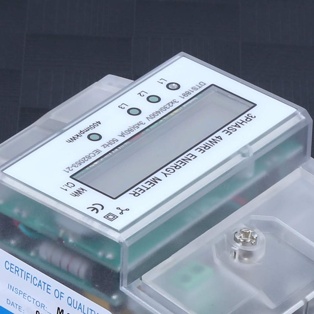 Regalo de verano Electricidad Potencia Medidor de energía, Medidor de carril DIN, trifásico de 4 módulos Hogar para sistemas de submedidores Equipos industriales Equipos eléctricos