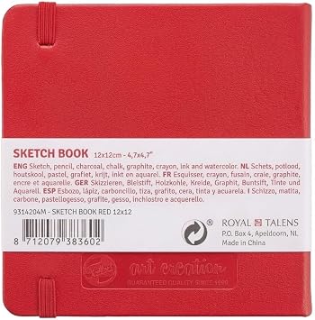 Talens Art Creation Eskiz defteri, kırmızı 12 x 12 cm, 140 g, 80 yaprak..