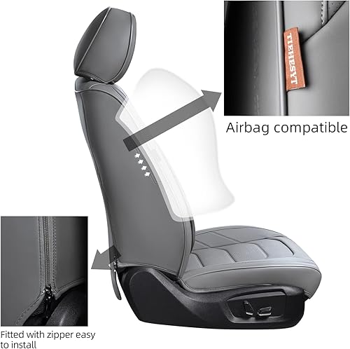 Miniatura 4 de Fundas de asiento delantero y trasero, 5 piezas, fundas de cuero impermeables para asiento de automóvil, juego completo de protectores de asiento