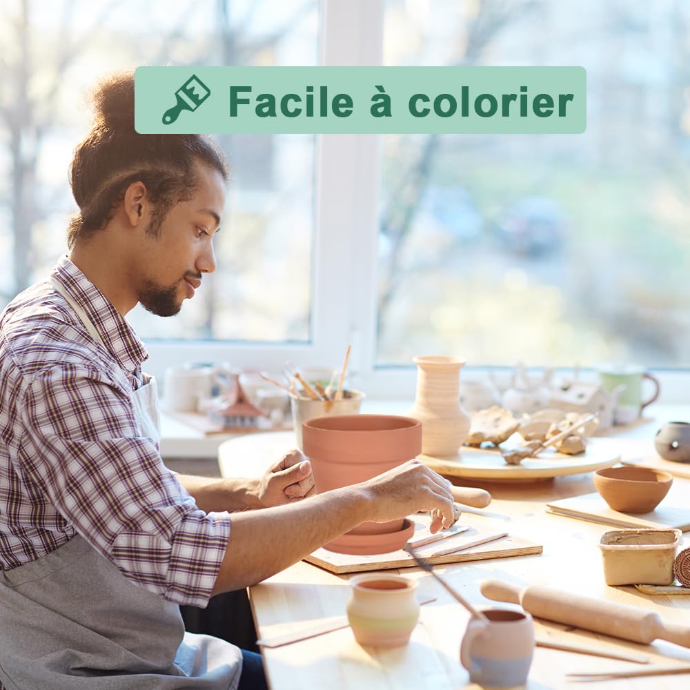 Lot de 12 Pots en Terre Cuite avec Soucoupe - 7,6 cm - Pots en Argile - Pots de Fleurs en céramique - Pots de Fleurs succulentes - Parfaits pour Les Plantes, Les travaux manuels