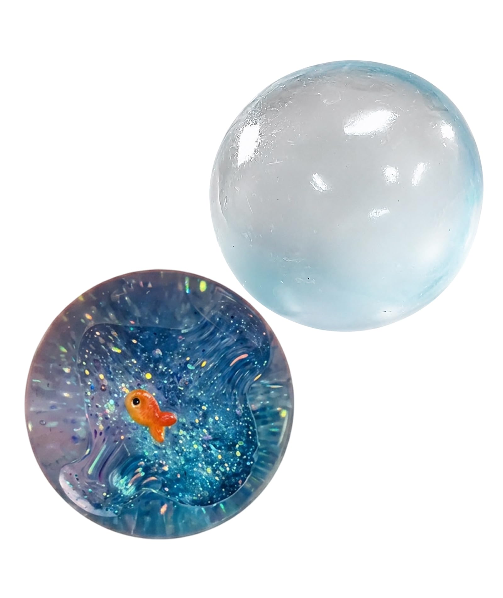 2Pcs Taba Squishy, Squishy, Ocean Planet and Mint Blue Coconut Oil Ball, Toys for Focus, Classroom and Office Desk, Party Favors and Travel Entertainment, Two Piece Squishy Set-image-10
